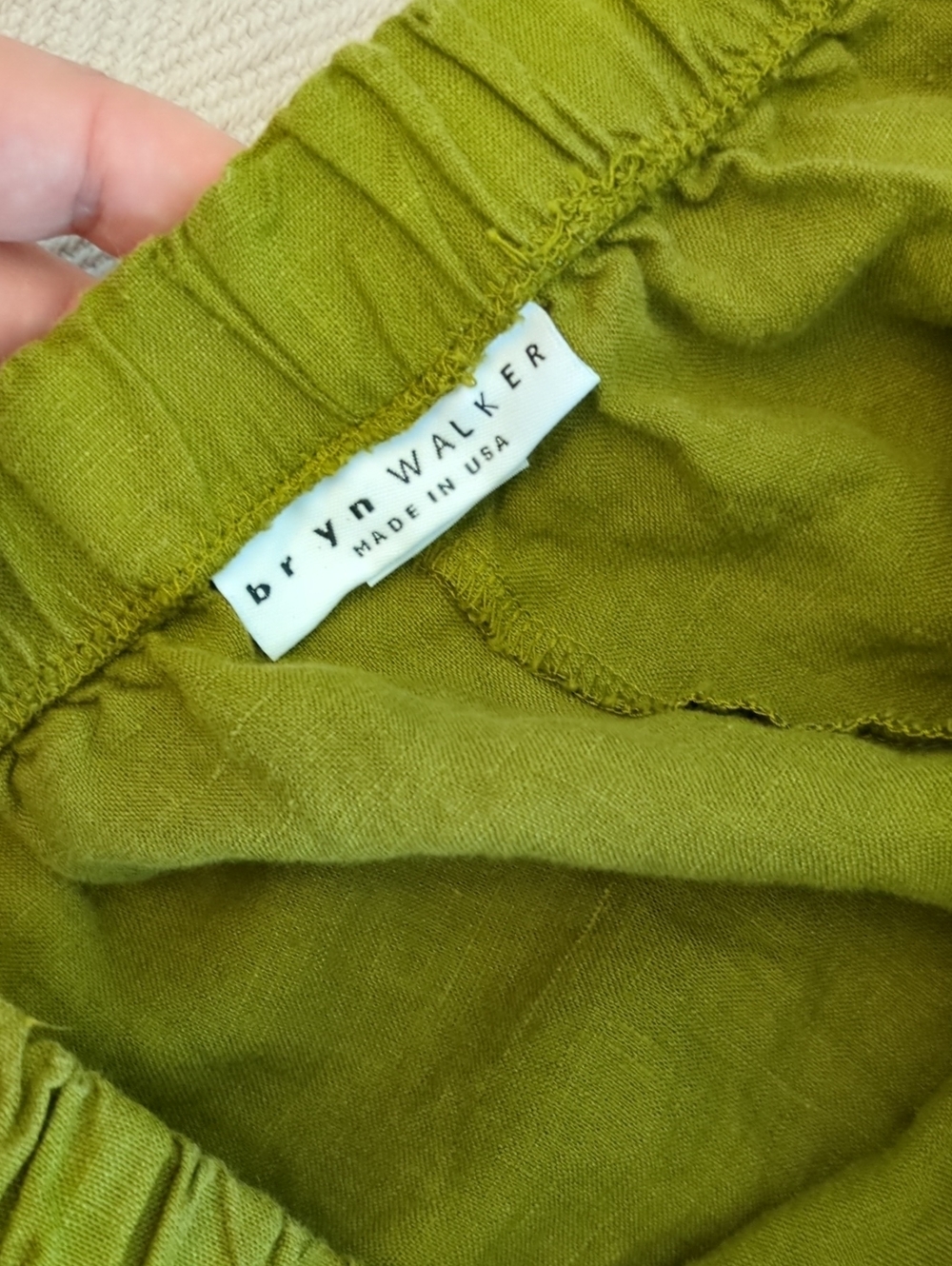 Bryn Walker Lantern Green Women's Relaxed Linen Pants Sz M Boho Lagenlook - Picture 4 of 6
